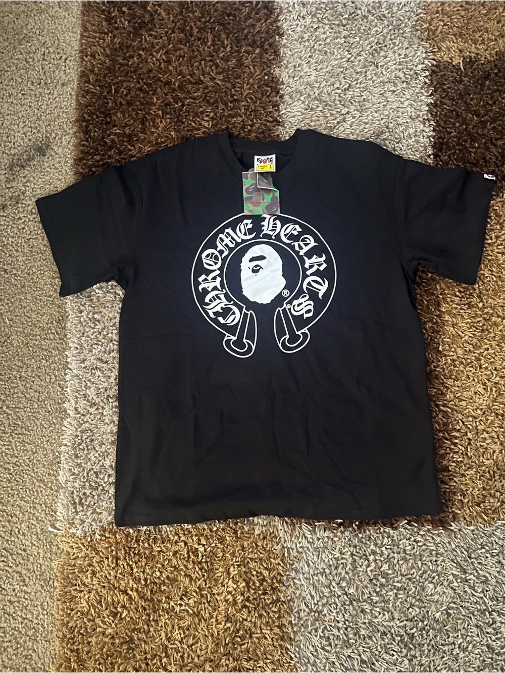 Chrome Hearts Black Tee with White Circular Logo
